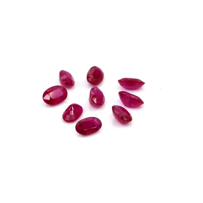 Natural Untreated Mozambique Ruby Calibrated Ovals | 3x5mm & 4x6mm