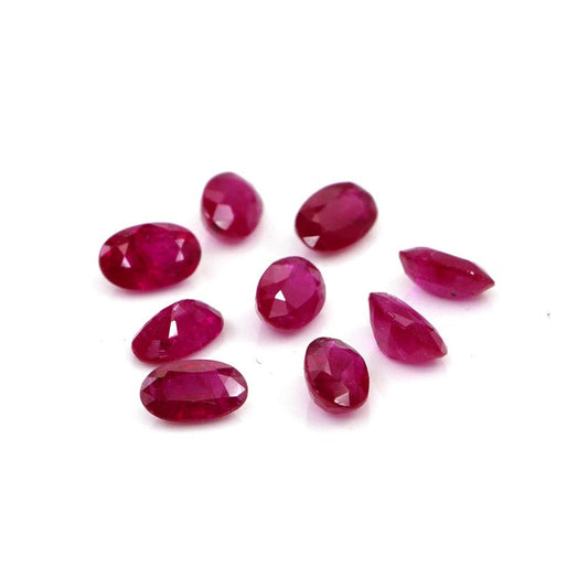 Natural Untreated Mozambique Ruby Calibrated Ovals | 3x5mm & 4x6mm