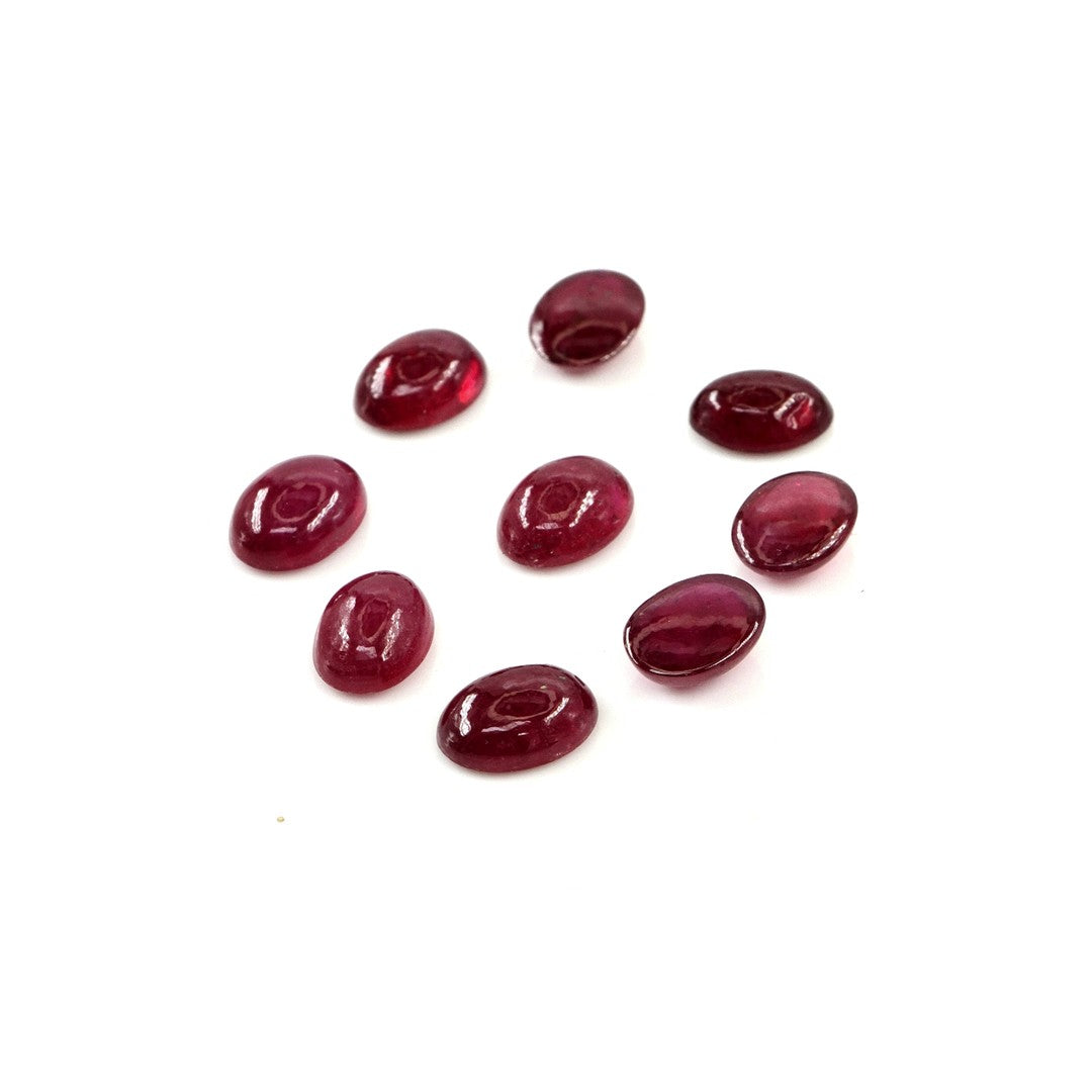 Natural Bangkok Ruby Calibrated Cabochon Ovals | 5x7mm & 6x8mm