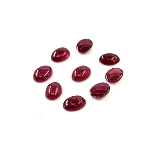 Natural Bangkok Ruby Calibrated Cabochon Ovals | 5x7mm & 6x8mm