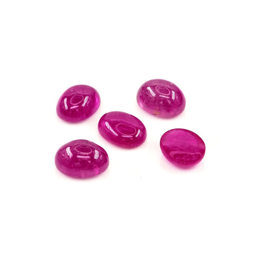 Natural Bangkok Ruby Calibrated Cabochon Ovals | 5x7mm & 6x8mm