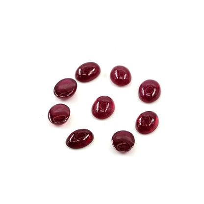 Natural Bangkok Ruby Calibrated Cabochon Ovals | 5x7mm & 6x8mm