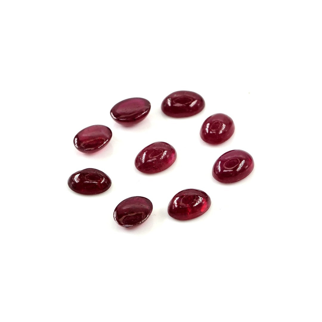 Natural Bangkok Ruby Calibrated Cabochon Ovals | 5x7mm & 6x8mm