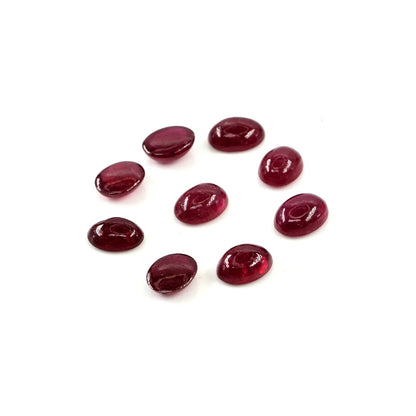 Natural Bangkok Ruby Calibrated Cabochon Ovals | 5x7mm & 6x8mm