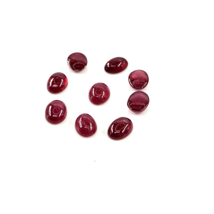 Natural Bangkok Ruby Calibrated Cabochon Ovals | 5x7mm & 6x8mm