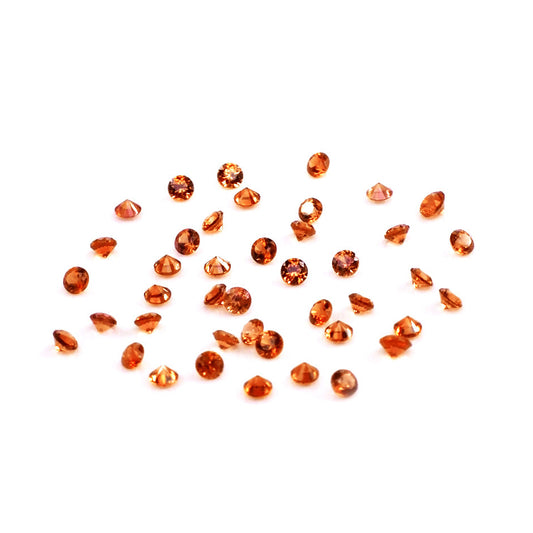 Natural Untreated Orange Sapphire Calibrated Rounds | 1mm & 1.25mm