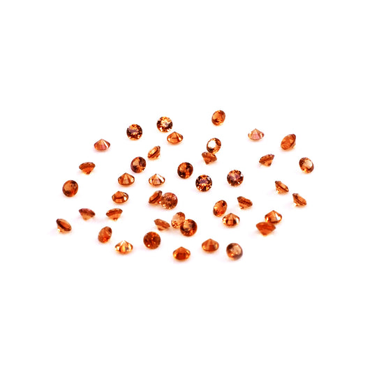 Natural Untreated Orange Sapphire Calibrated Rounds | 1.5mm & 1.75mm