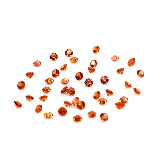 Natural Untreated Orange Sapphire Calibrated Rounds | 2mm