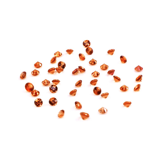 Natural Untreated Orange Sapphire Calibrated Rounds | 1mm & 1.25mm