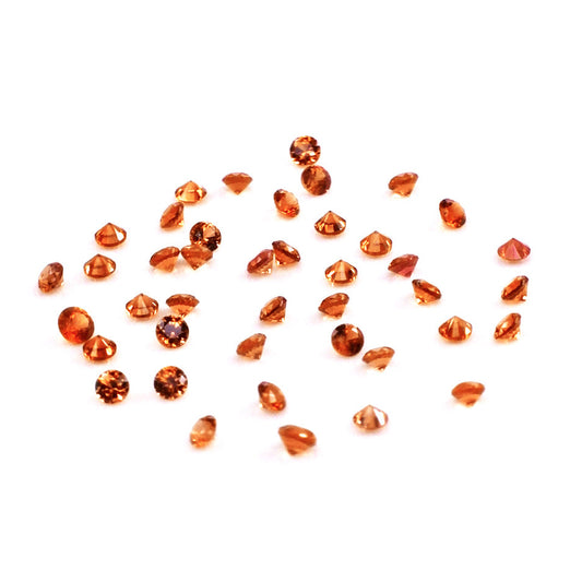 Natural Untreated Orange Sapphire Calibrated Rounds | 1.5mm & 1.75mm