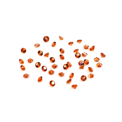 Natural Untreated Orange Sapphire Calibrated Rounds | 1mm & 1.25mm