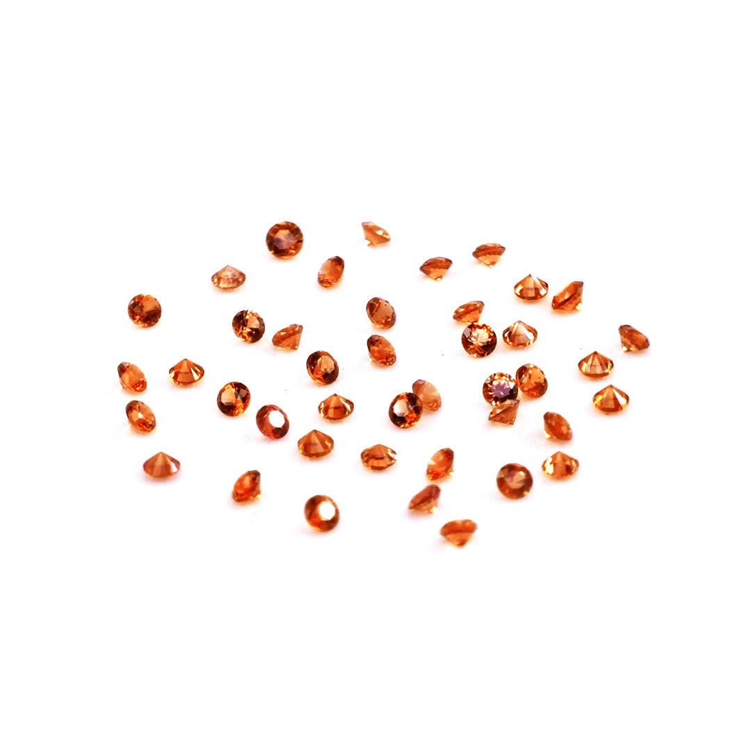 Natural Untreated Orange Sapphire Calibrated Rounds | 1.5mm & 1.75mm