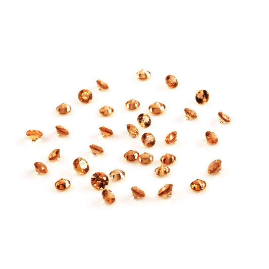 Natural Untreated Orange Sapphire Calibrated Rounds | 1.5mm & 1.75mm