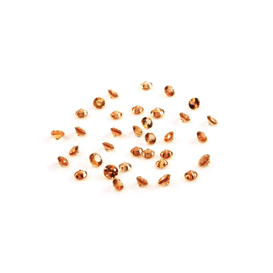 Natural Untreated Orange Sapphire Calibrated Rounds | 1mm & 1.25mm