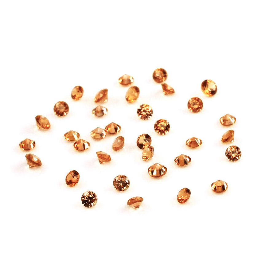 Natural Untreated Orange Sapphire Calibrated Rounds | 1mm & 1.25mm