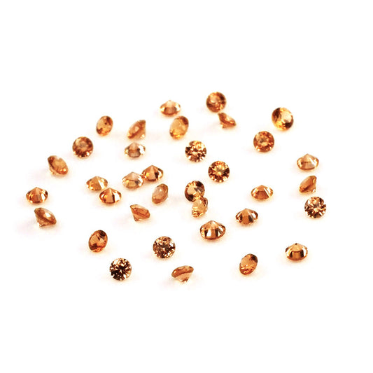 Natural Untreated Orange Sapphire Calibrated Rounds | 1mm & 1.25mm