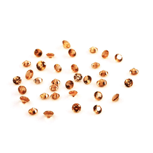 Natural Untreated Orange Sapphire Calibrated Rounds | 2mm