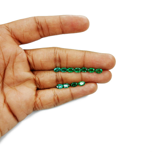 Natural Zambian Emerald Calibrated Ovals | 3x5mm & 6x4mm
