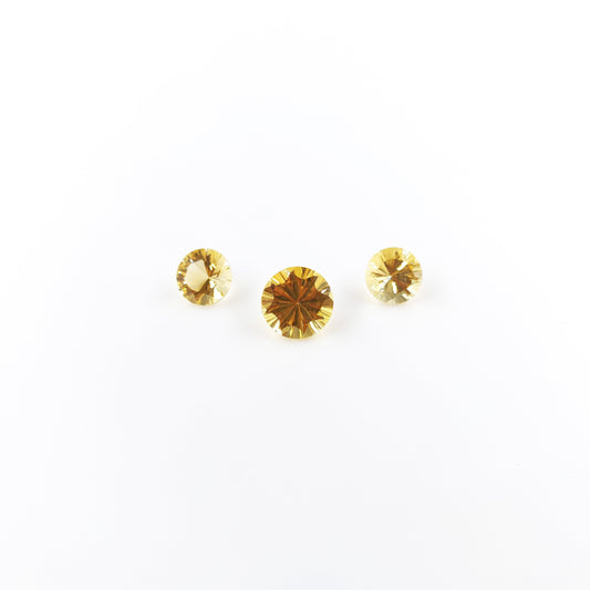 Natural Citrine Concave Cut Round Gemstone Matching Pair