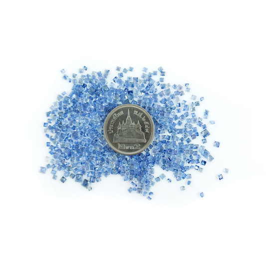 Natural Untreated Blue Sapphire Calibrated Pastel Blue Squares | 2mm & 3mm