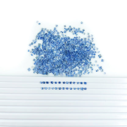 Natural Untreated Blue Sapphire Calibrated Pastel Blue Squares  | 2mm & 3mm