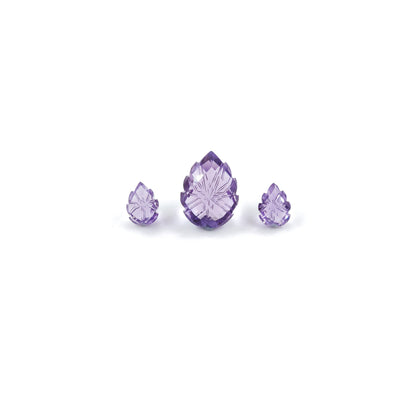 Natural Amethyst Gemstone Calibrated Fancy Carvings, 10mm