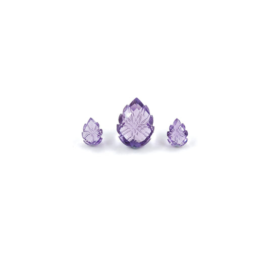 Natural Amethyst Gemstone Calibrated Fancy Carvings, 10mm