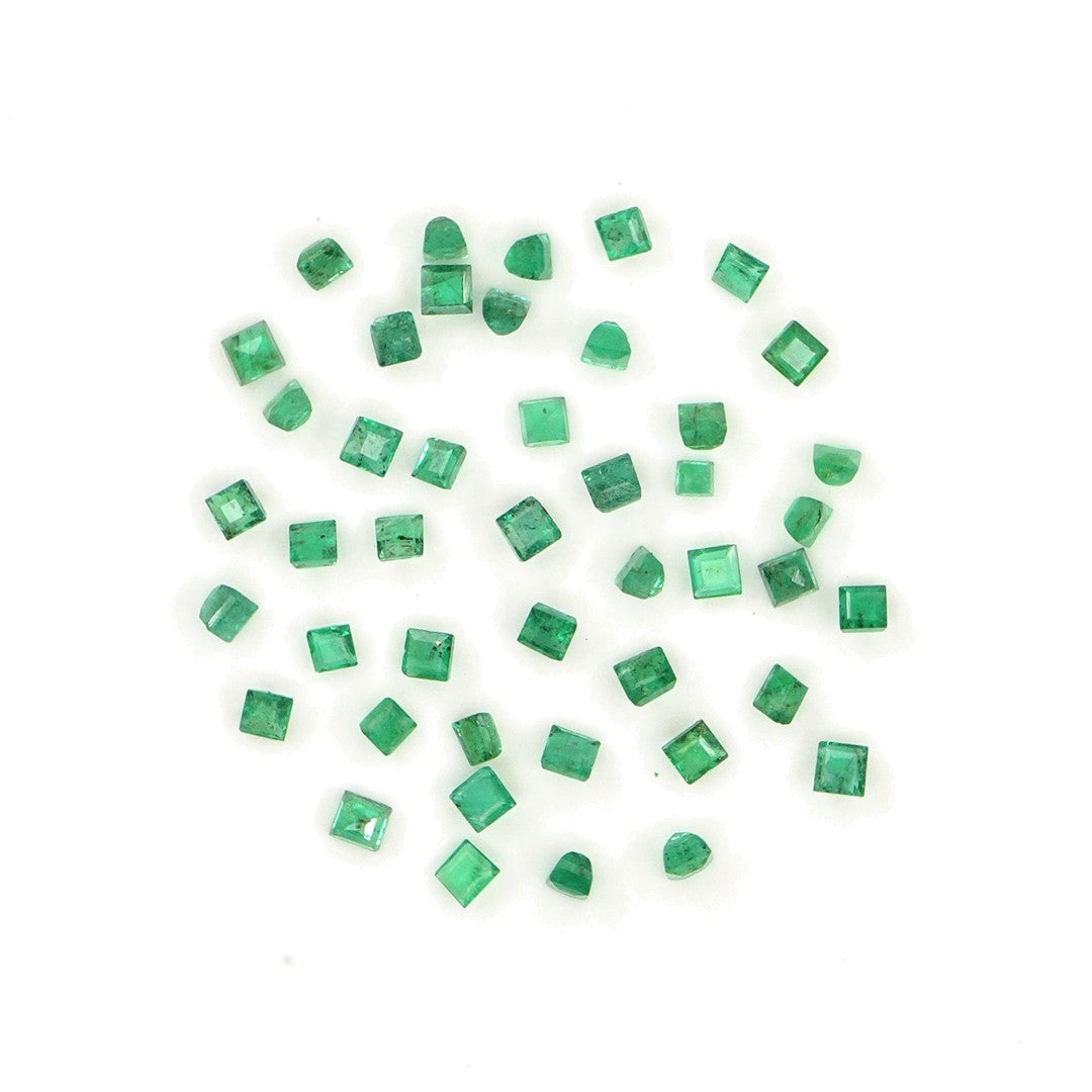 Natural Zambian Emerald Calibrated Squares | 2mm & 2.5mm