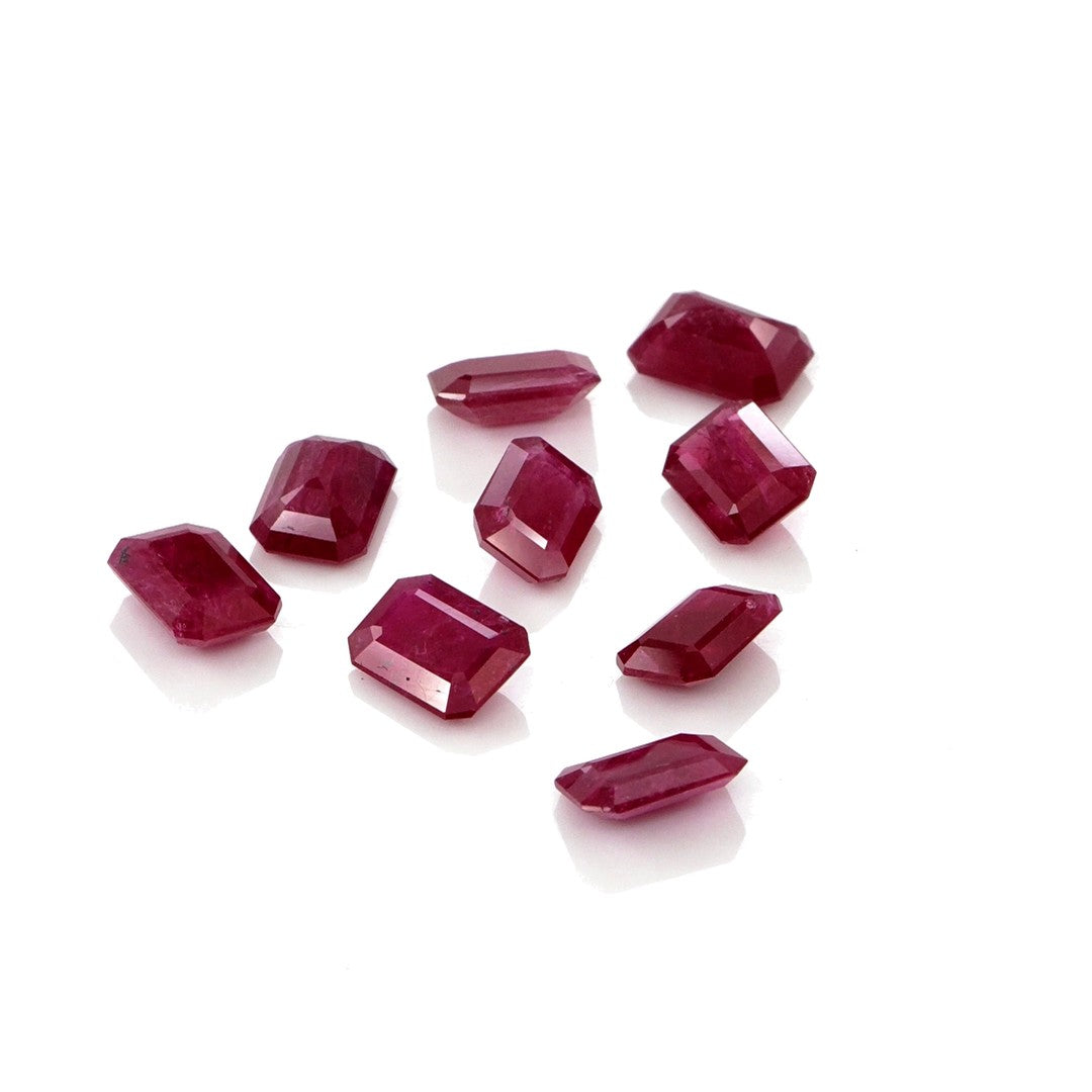 Natural Untreated Mozambique Ruby Calibrated Octagons | 5x7mm & 6x8mm