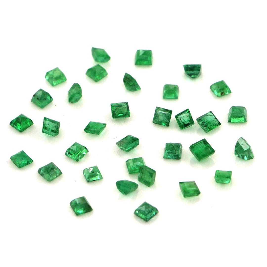 Natural Zambian Emerald Calibrated Squares | 2mm & 2.5mm
