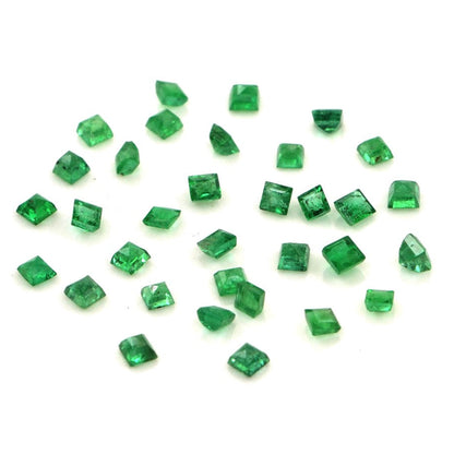 Natural Zambian Emerald Calibrated Squares | 2mm & 2.5mm