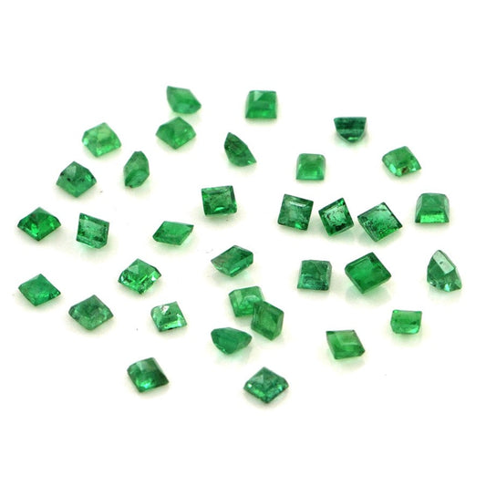 Natural Zambian Emerald Calibrated Squares | 2mm & 2.5mm