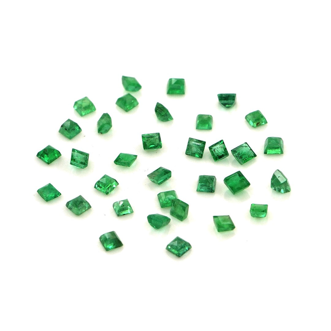 Natural Zambian Emerald Calibrated Squares | 1.5mm & 1.75mm