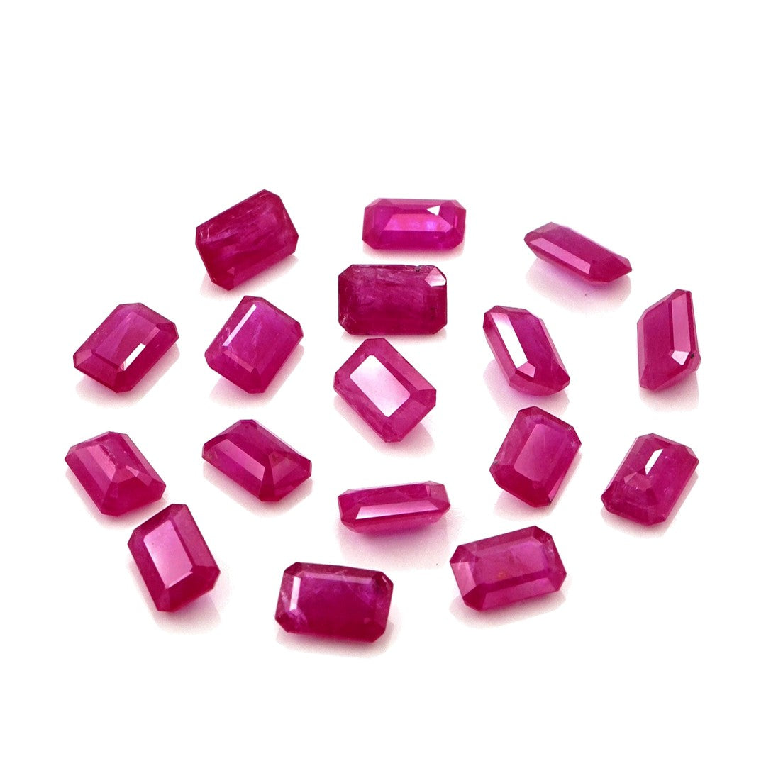 Natural Untreated Mozambique Ruby Calibrated Octagons | 3x5mm & 4x6mm