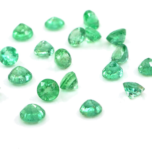 Natural Zambian Emerald Calibrated Rounds | 3mm & 3.5mm