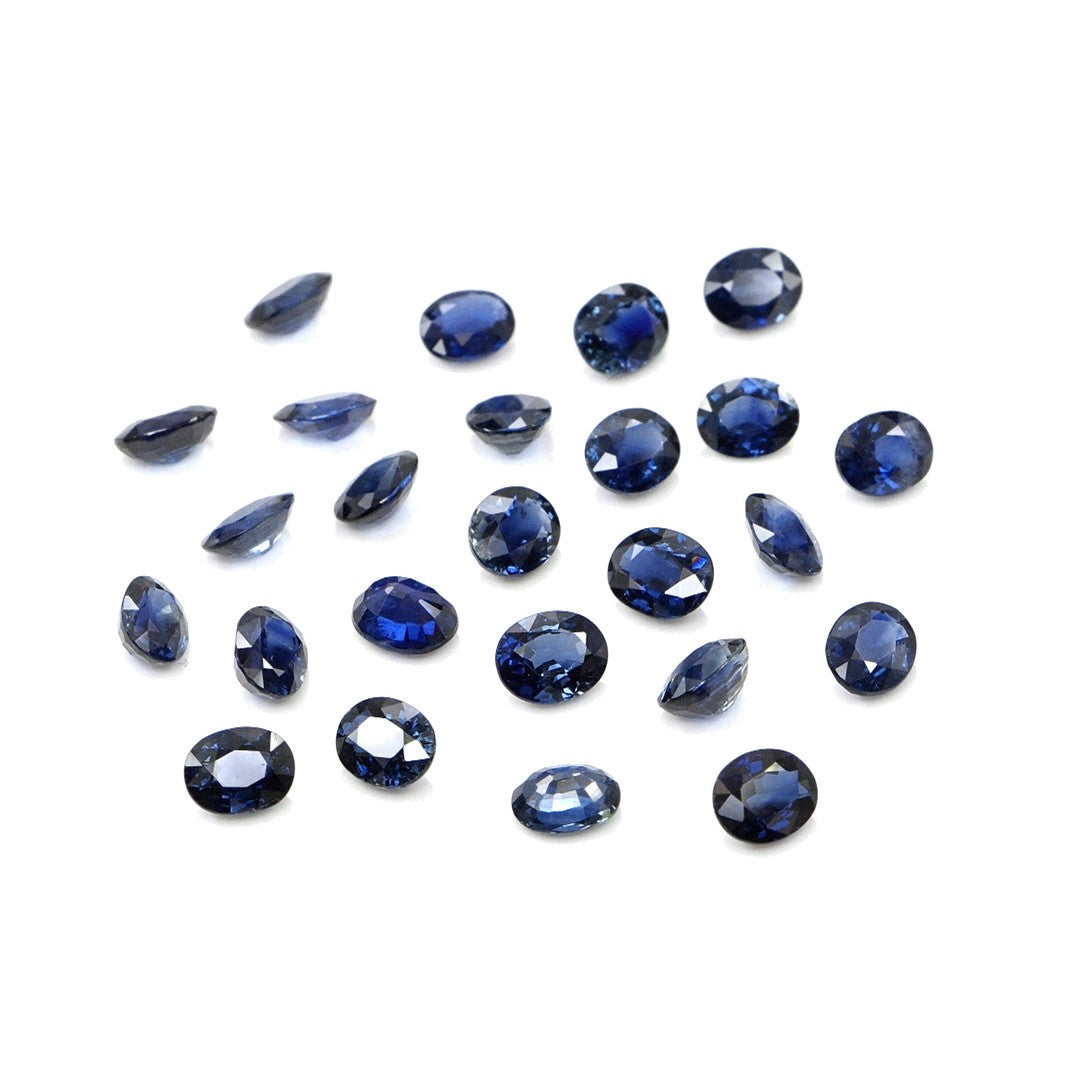 Natural Untreated Blue Sapphire Calibrated Ovals | 3x4mm & 4x5mm
