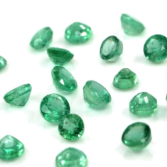 Natural Zambian Emerald Calibrated Rounds | 3mm & 3.5mm