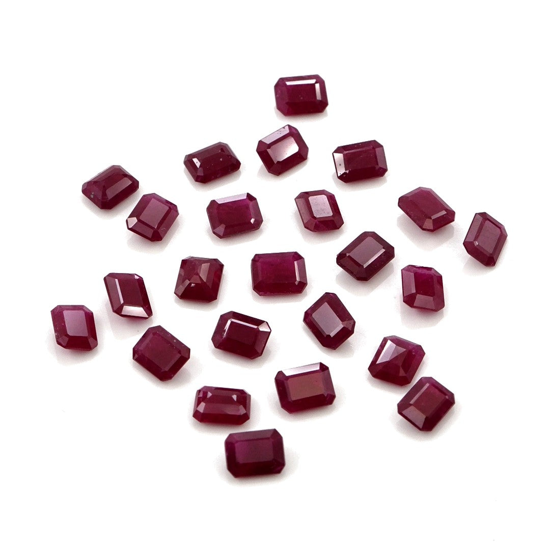 Natural Untreated Mozambique Ruby Calibrated Octagons | 3x4mm & 4x5mm