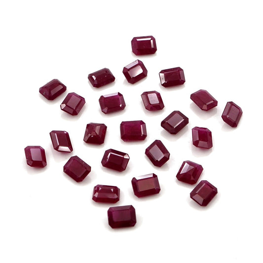 Natural Untreated Mozambique Ruby Calibrated Octagons | 3x4mm & 4x5mm