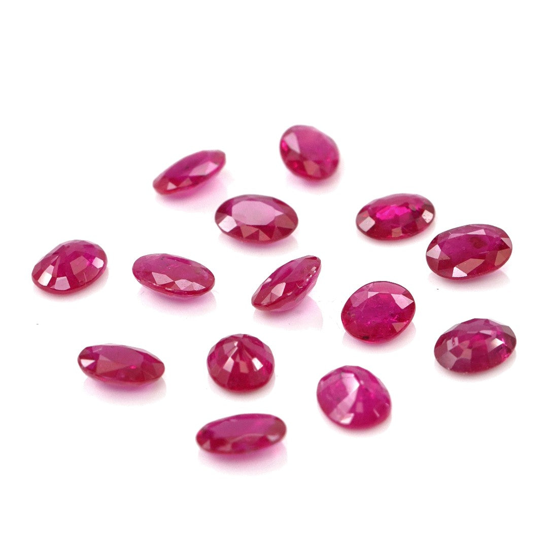 Natural Untreated Mozambique Ruby Calibrated Ovals | 3x4mm & 4x5mm