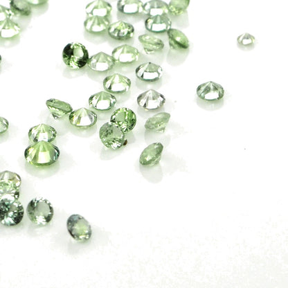 Natural Untreated Green Sapphire Calibrated Rounds | 1mm & 1.5mm