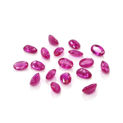 Natural Untreated Burma Ruby Calibrated Ovals | 3x5mm & 4x6mm
