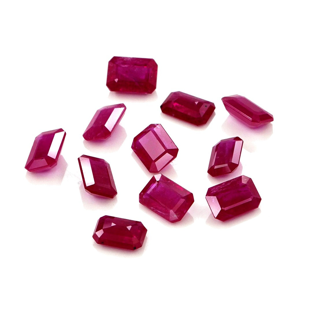 Natural Untreated Mozambique Ruby Calibrated Octagons | 5x7mm & 6x8mm