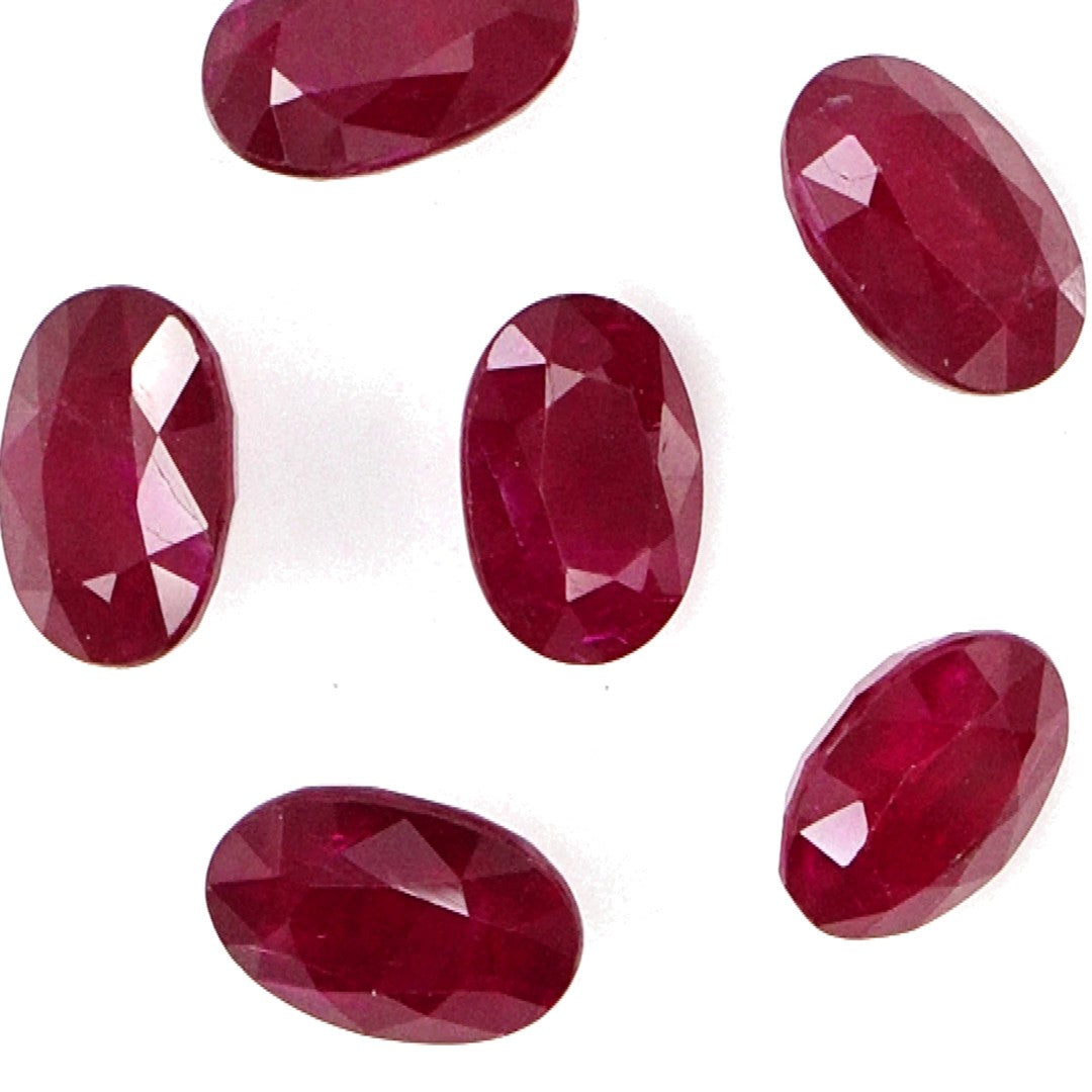 Natural Untreated African Ruby Calibrated Ovals | 5x7mm & 6x8mm