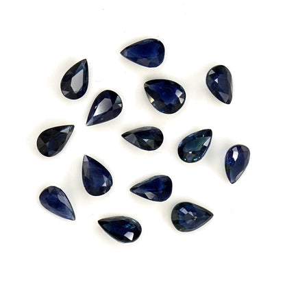 Natural Untreated Blue Sapphire Calibrated Pears | 5x7mm & 6x8mm