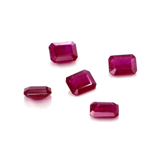 Natural Untreated Mozambique Ruby Calibrated Octagons | 3x4mm & 4x5mm