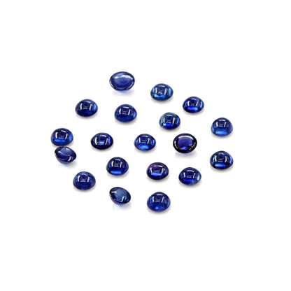Natural Untreated Blue Sapphire Calibrated Cabochon Rounds | 3mm & 3.5mm