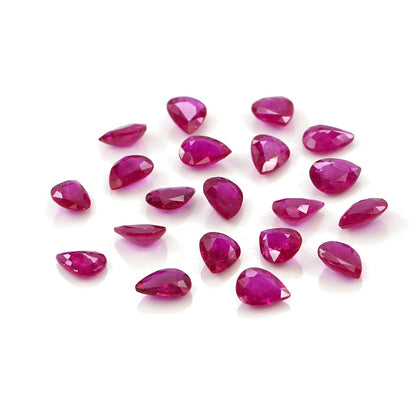 Natural Untreated Mozambique Ruby Calibrated Pears | 3x4mm & 4x5mm