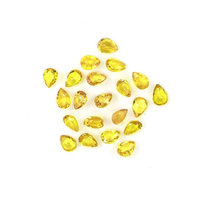 Natural Untreated Yellow Sapphire Calibrated Pears | 3x4mm & 4x5mm