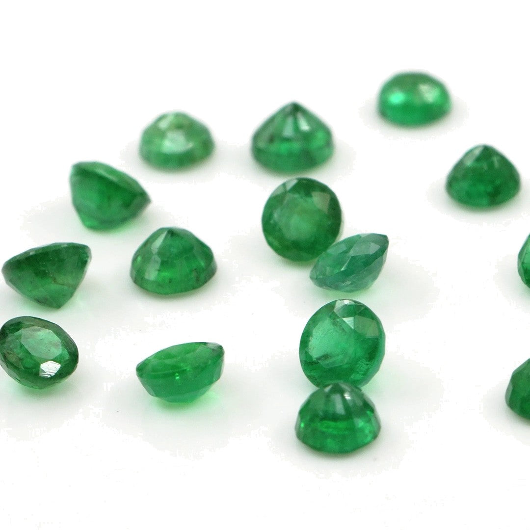Natural Zambian Emerald Calibrated Rounds | 4mm & 4.5mm
